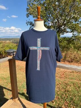 100% Cotton Original Cross Art Short Sleeve T-Shirt Men’s Size Large
